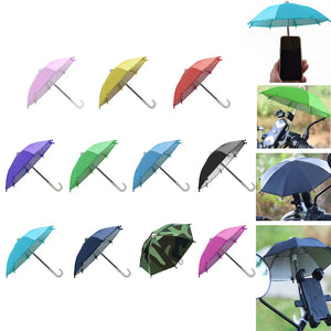 Portable Mobile Phone Holder Mini Parasol Waterproof Riding Cell Phone Holder Sun Shade Decoration Riding Accessories