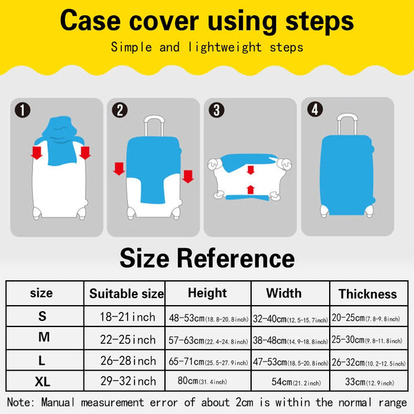 World Map Travel Luggage Elastic Protective Suitcase Cover
